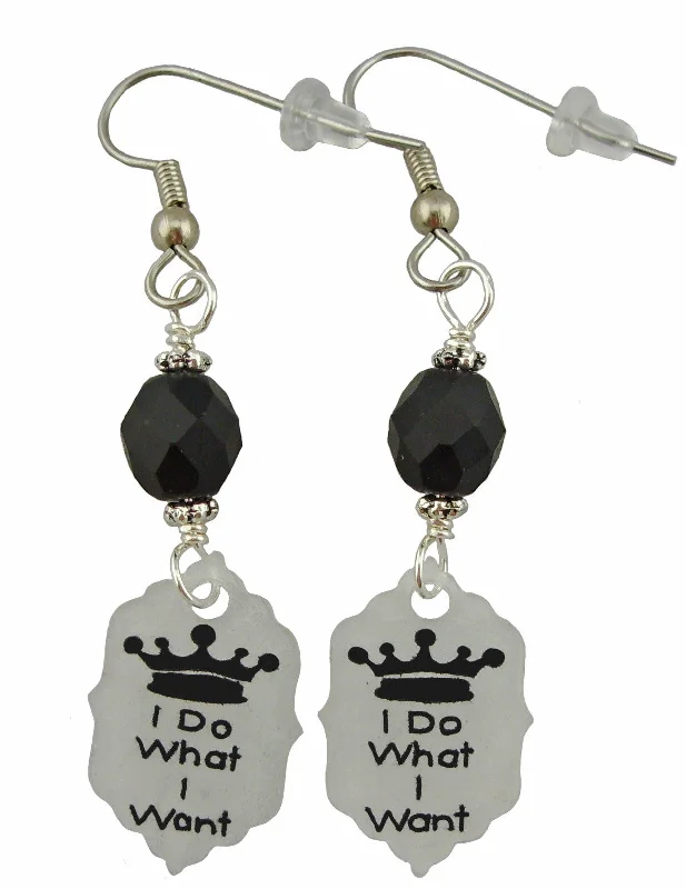 Women’s hoop and drop earrings-I Do What I Want Earrings