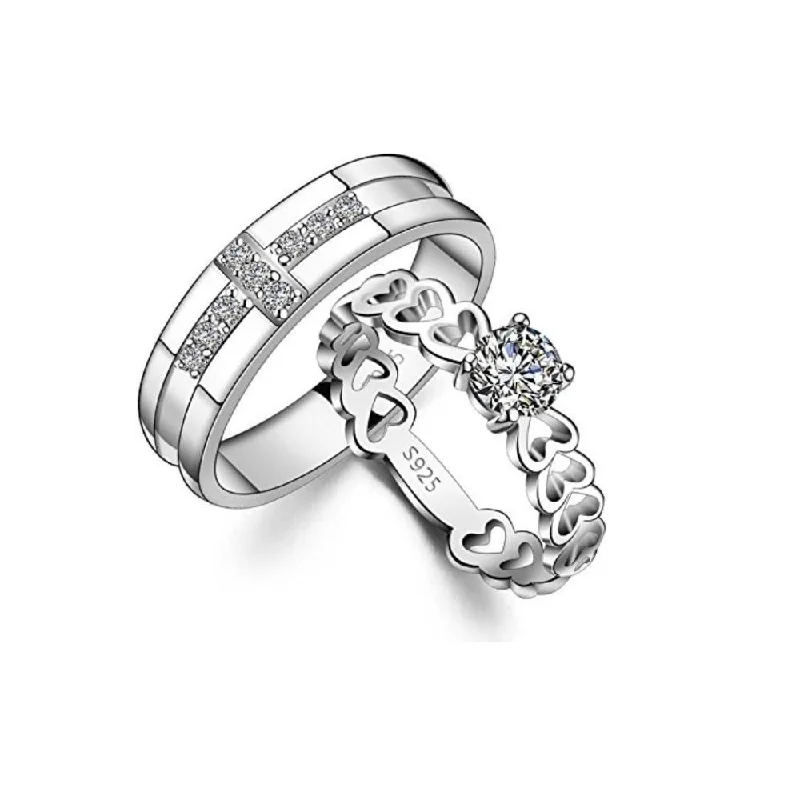 Women’s fashion ring-Asmitta Rhodium Plated Couple Ring - Special Gift For Someone Special