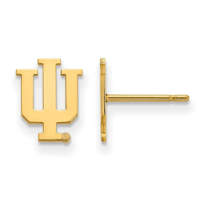 Women’s long earrings-14k Yellow Gold Indiana University XS (Tiny) Post Earrings