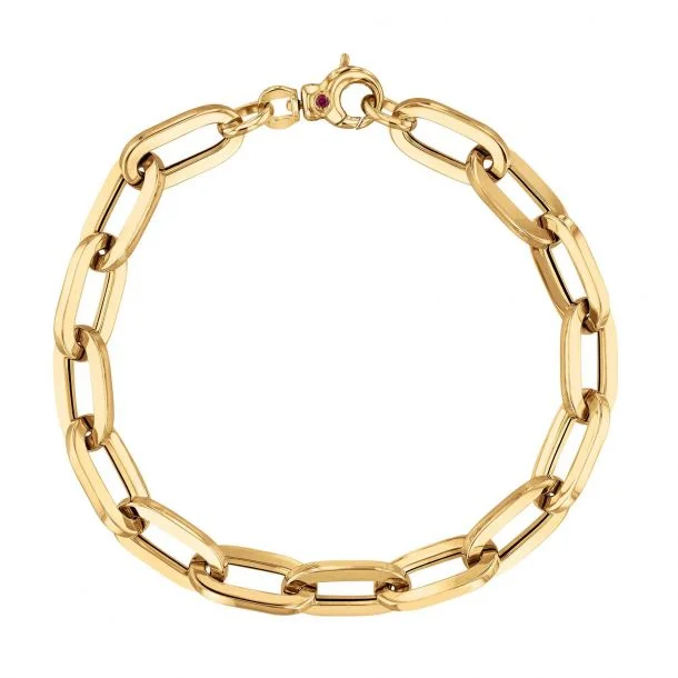 Women’s minimalist gold bracelet-Designer Gold Paperclip Chain Bracelet