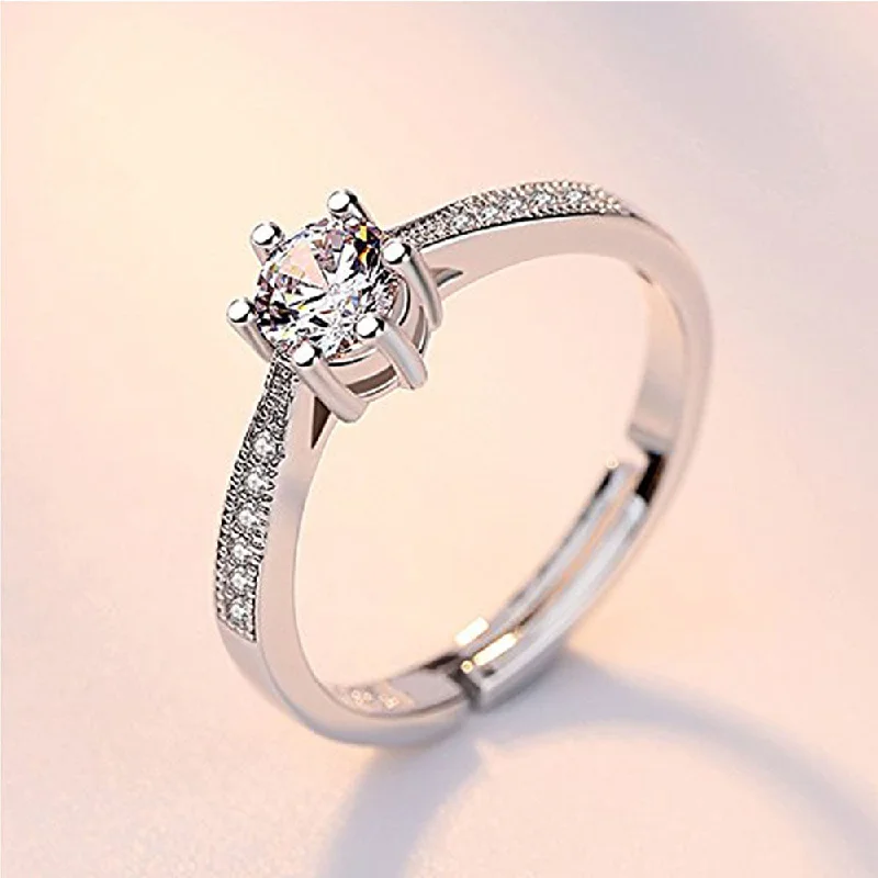 Women’s stylish ring-Mahi Valentine Gift Proposal Delicate and Trendy Adjustable Finger Ring with Crystal for Women (FR1103202R)