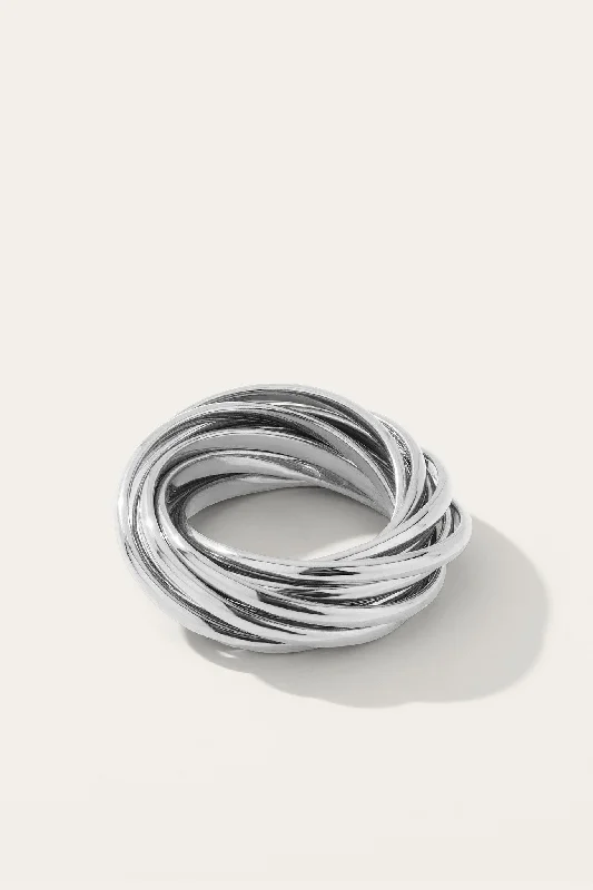 Women’s custom ring-Corda Doppio Silver Ring