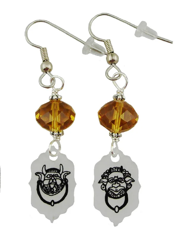 Women’s pearl earrings-Labyrinth Inspired Doorknocker Earrings