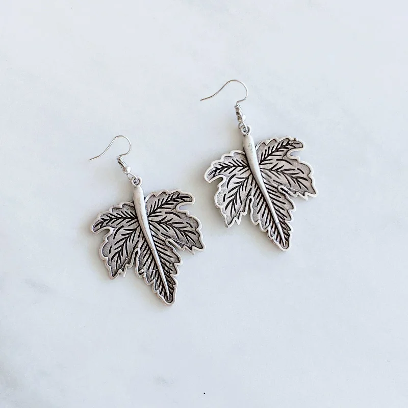 Women’s geometric earrings-Anatolian Boho Earrings - "Tropical Leaf"