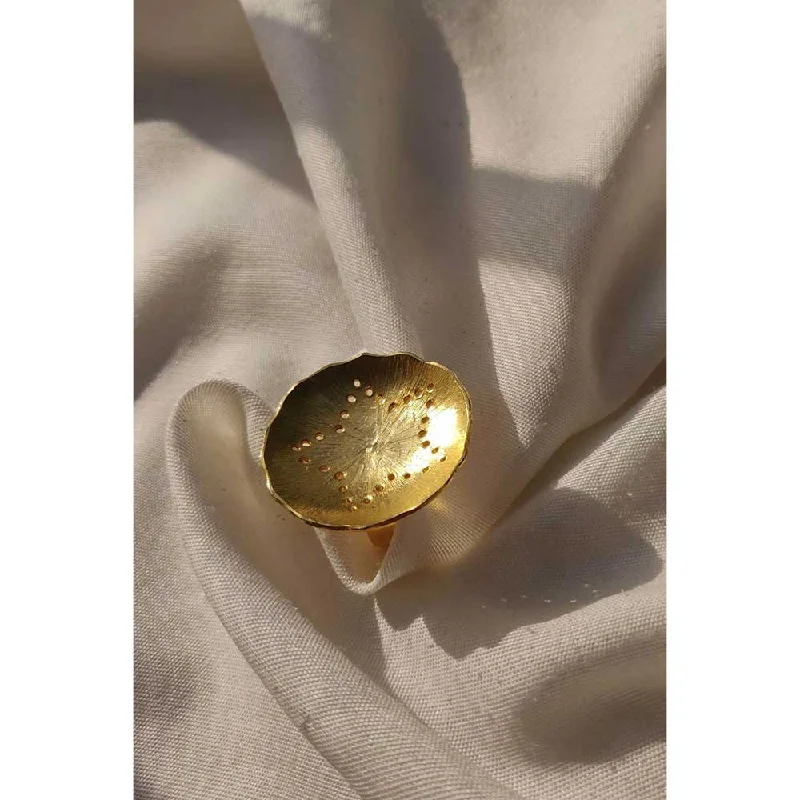 Women’s gold ring-Aarjavee Mogra Gold Solid Ring