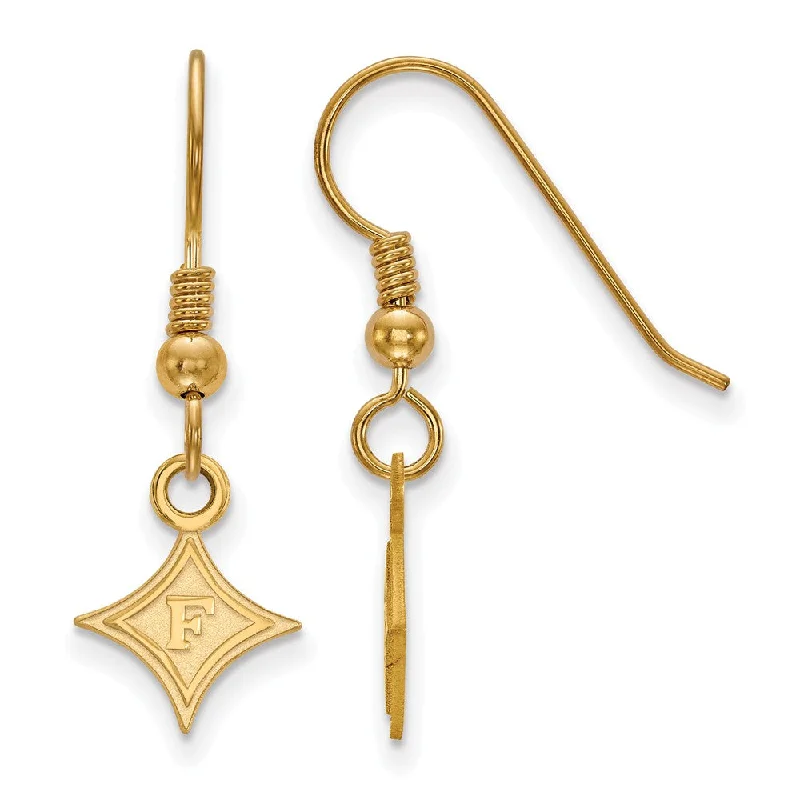 Women’s luxury diamond earrings-14k Gold Plated Silver Furman Univ. XS (Tiny) Dangle Earrings