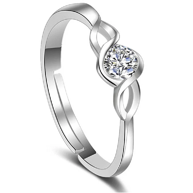 Women’s diamond ring-Mahi Valentine Gift Proposal Trendy and Delicate Adjustable Finger Ring with Crystal for Women (FR1103195R)