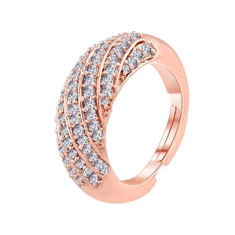 Women’s handcrafted ring-Etnico Rose Gold-Plated Adjustable Ring (Women) - FL190RG