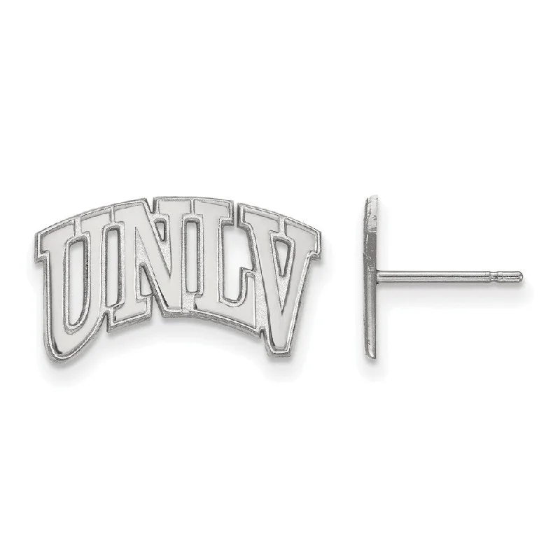 Women’s silver earrings-14k White Gold University of Nevada Las Vegas Small Post Earrings