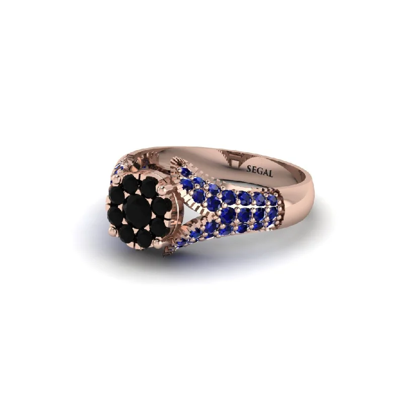 Women’s classic gold engagement ring-Sapphire Floral Cluster Engagement Ring  - Penelope No. 68