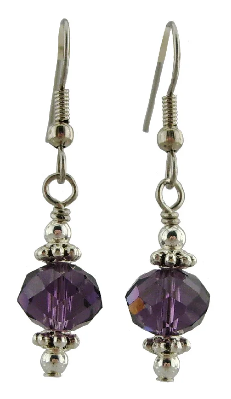 Women’s gold drop earrings-Purple Sparkle Earrings