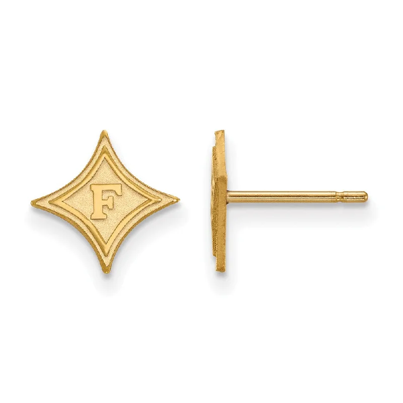 Women’s celestial earrings-14k Gold Plated Silver Furman Univ. XS (Tiny) Post Earrings