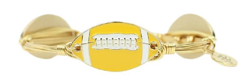 Women’s gemstone cuff bracelet-The Football Bangle Bracelet - Yellow