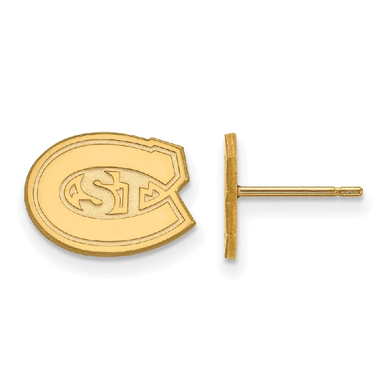 Women’s gold stud earrings-14k Gold Plated Silver St. Cloud State XS (Tiny) Post Earrings