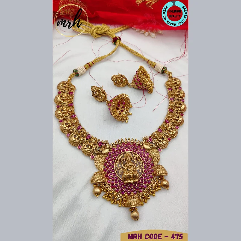 Women’s delicate necklace-Jewel Addiction Gold Plated Temple Necklace Set