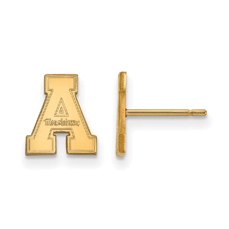 Women’s bridal earrings-14k Yellow Gold Appalachian State XS (Tiny) Post Earrings