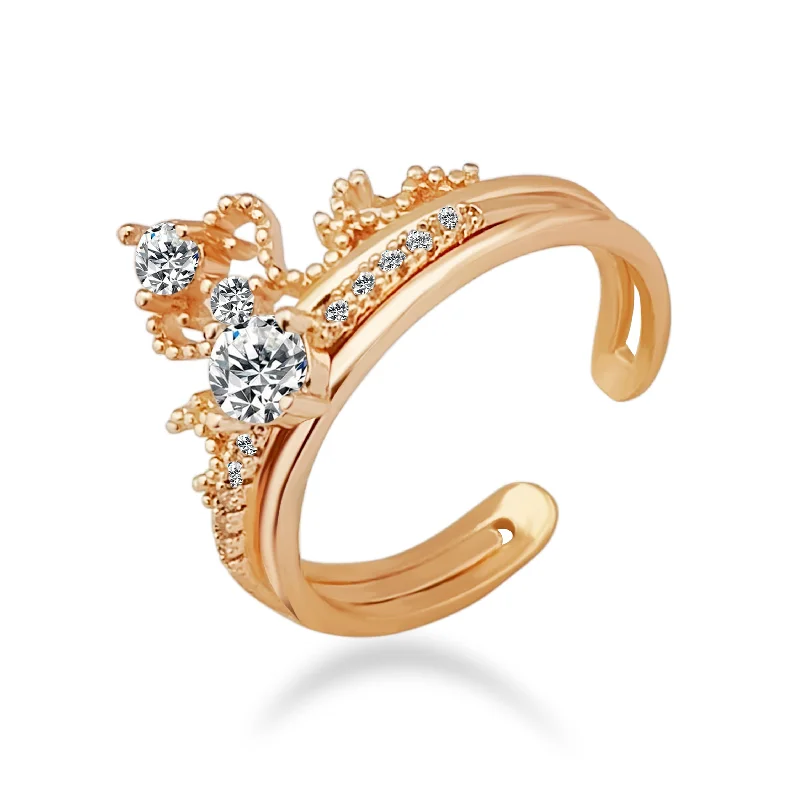 Women’s designer ring-Urbana Gold Plated Ring With Crystal Stone