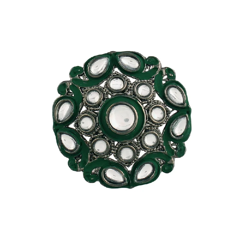 Women’s intricate design ring-Etnico Silver-Plated Adjustable Ring (Women)