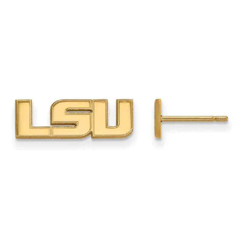 Women’s rose gold earrings-14k Yellow Gold Louisiana State University XS 'LSU' Post Earrings