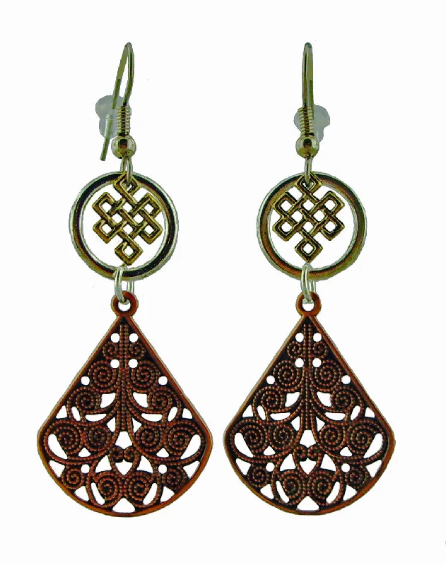 Women’s nature-inspired earrings-Metal Lace Earrings