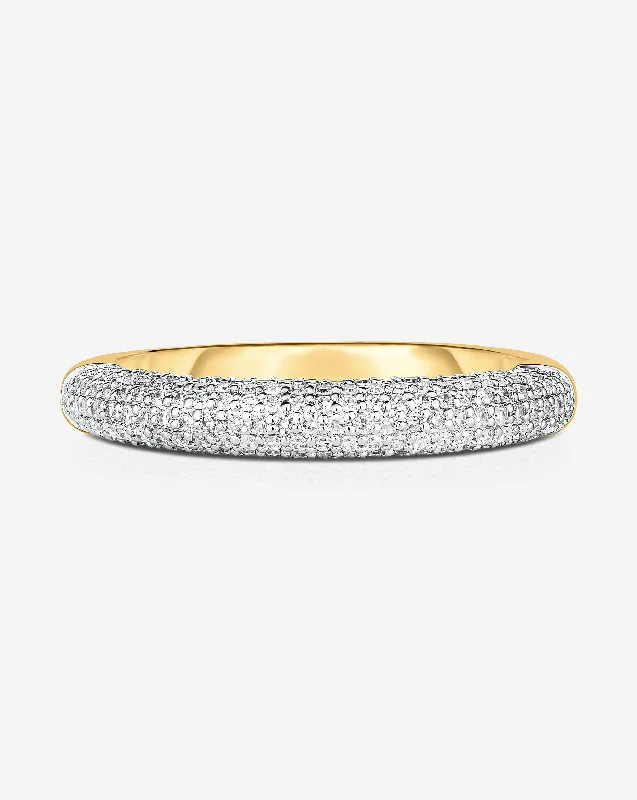 Women’s delicate ring-Petite Pavé Diamond Cloud Ring