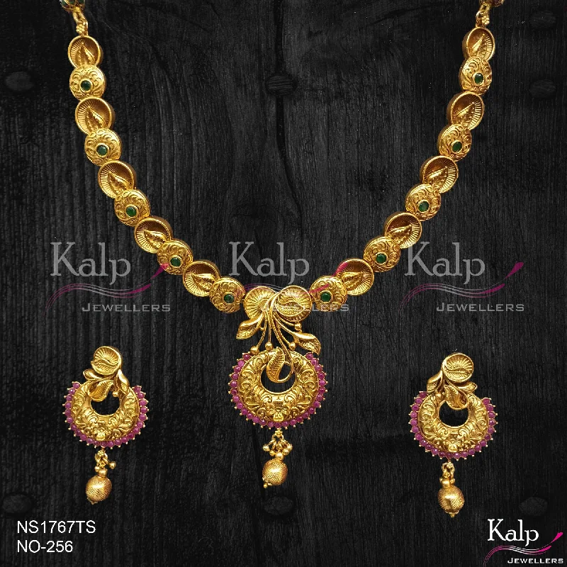 Women’s infinity necklace-Kalp Jewellers Copper Gold Plated Necklace Set