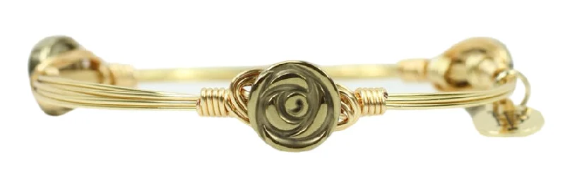 Women’s wedding bracelet-The Gold Pyrite Bangle Bracelet