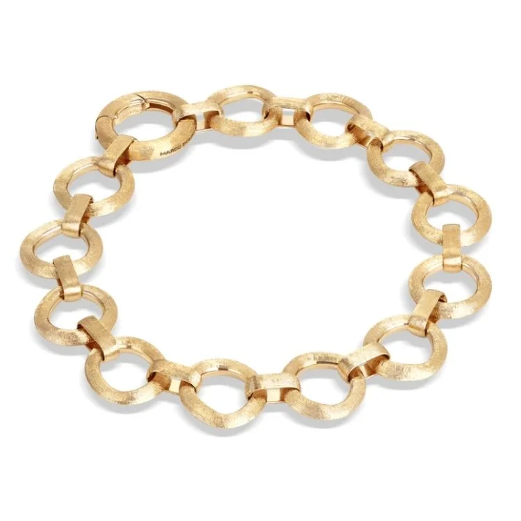 Women’s gold chain bracelet-Jaipur Collection 18K Yellow Gold Flat Link Bracelet