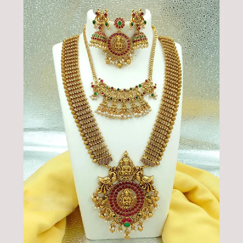 Women’s creative pendant necklace-FS Collection Gold Plated Temple Necklace Combo