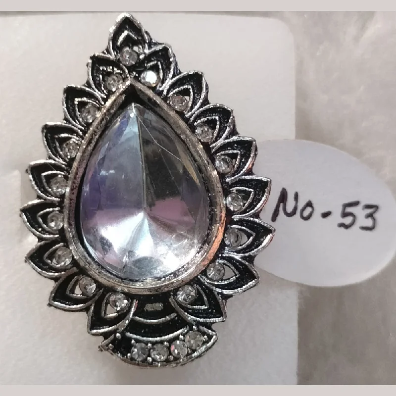 Women’s chic ring-Khushboo Jewellers Oxidised Plated Crystal Stone Ring